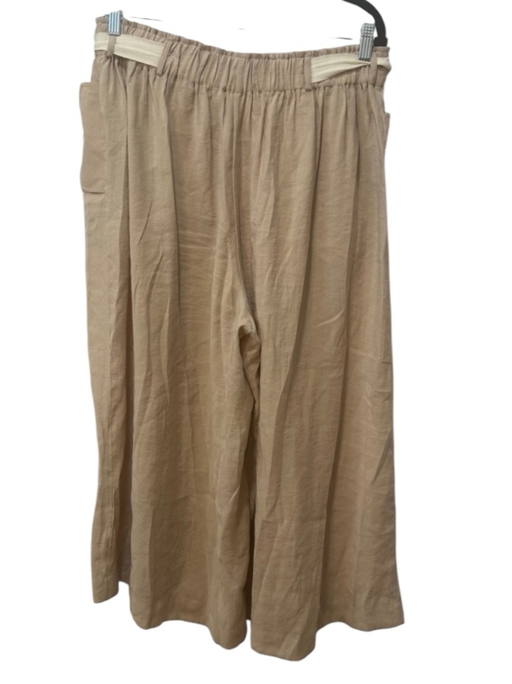 Anthropologie Safari Wide Leg Cargo Belt Flowy Pants in Tan Size Medium - Picture 11 of 14